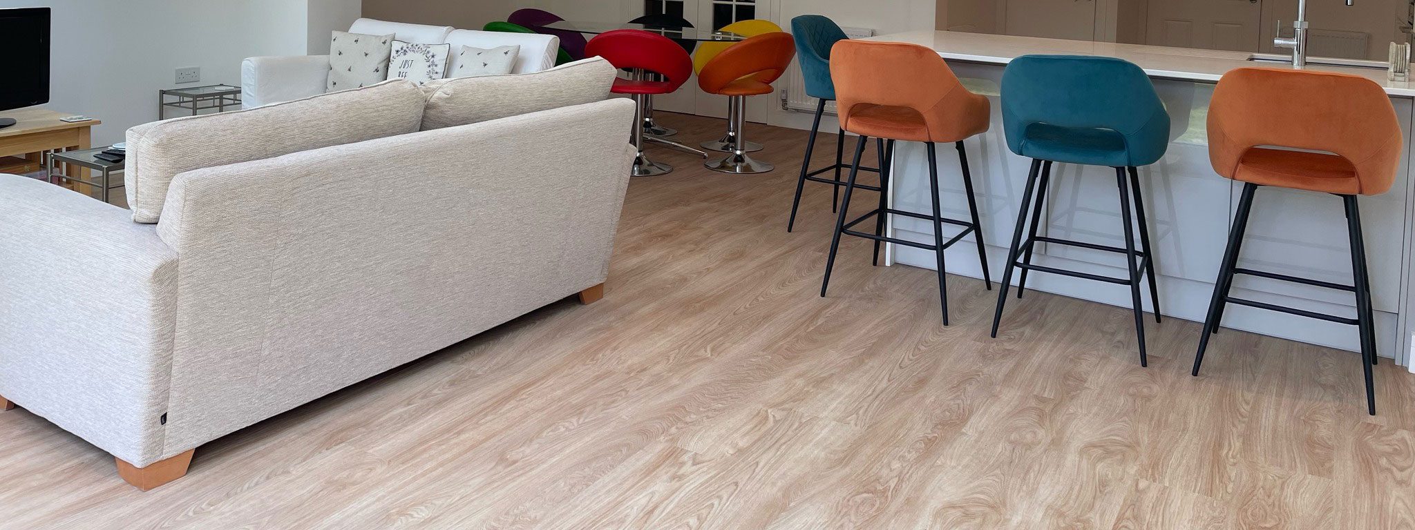 open plan extension banner showing newly-laid floor